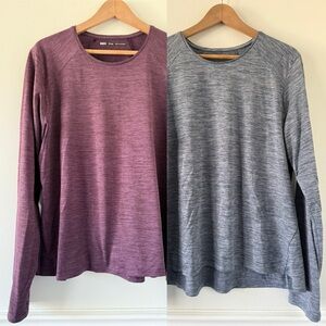 REI Set of Two Long Sleeve Relaxed Fit Workout Shirts with Thumb Holes size 2x